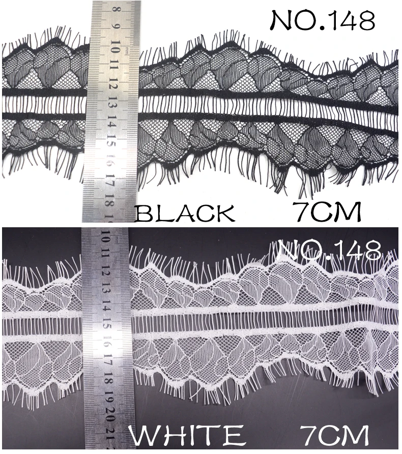 Новинка, 3 м/Лот, черные, белые ресницы, кружевная отделка, 2 цвета, высокое качество, кружевная ткань, ручная работа, сделай сам, свадебное платье, аксессуары для одежды