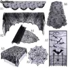 Ourwarm Halloween Party Black Lace Spiderweb Fireplace Mantle Scarf Table Cloth Horror Props Halloween Party Favor Decoration ► Photo 1/6