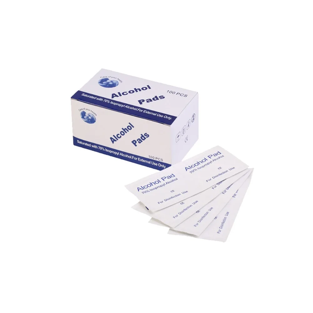 

500Pcs/Lot Useful Acohol Swabs Pads Wet Wipes Skin Cleaner Saturated With 70% isopropyl Only For External Disinfection Use
