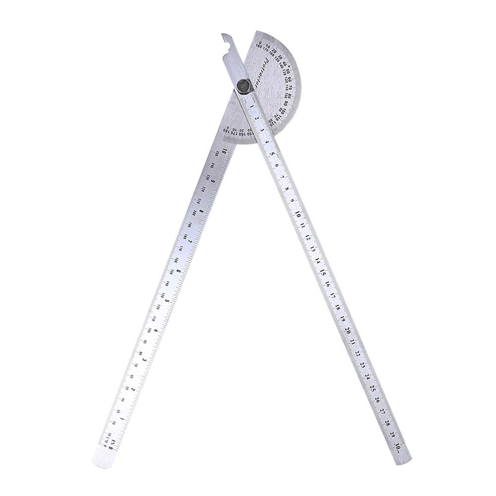 Règle dangle avec Rotation de 180 degrés, rapporteur en acier inoxydable, règle dangle de mesure rotative pour menuiserie, outil dartisan
