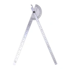 Règle d'angle avec Rotation de 180 degrés, rapporteur en acier inoxydable, règle d'angle de mesure rotative pour menuiserie, outil d'artisan