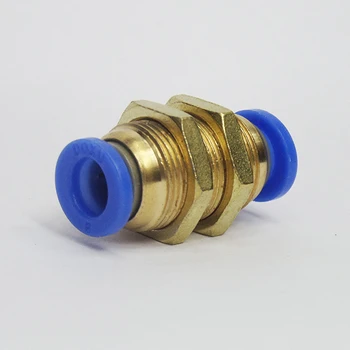 

PM -4 6 8 10 12MM(5/32" 1/4" 5/16" 3/8" 1/2") Pneumatic Bulkhead Straight Push In Quick Fitting Connector Union