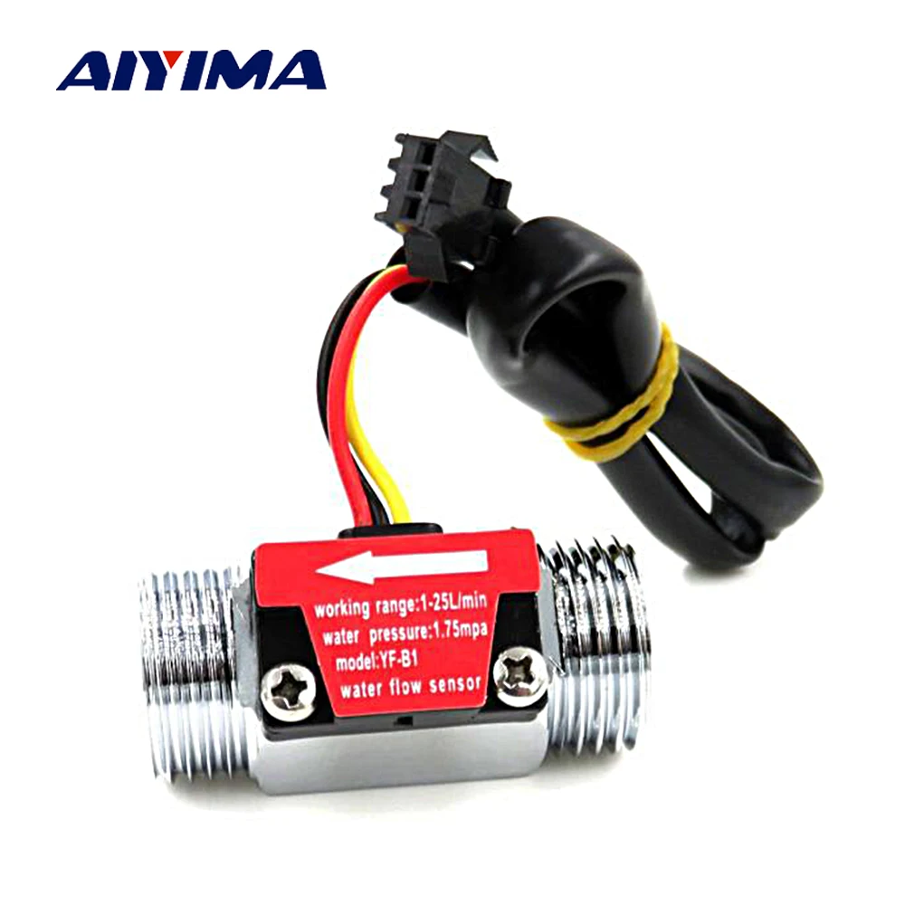 

Aiyima G1/2 Inch Water Hall Flowmeter Turbine Flow Sensor For Industrial Turbine Flowmeter Water Flow Sensor