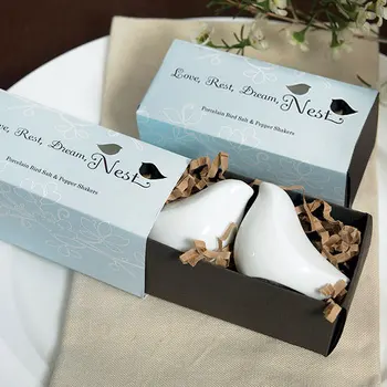 

Wedding decorations Love Birds Salt and Pepper Shakers For Wedding and Party Favors 20pcs/lot(10Boxes=10sets) for Bridal Favors