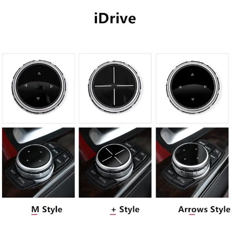 iDrive Car Multimedia Buttons Cover M Emblem Stickers for BMW X1 X3 X5 X6 F30 E90 E92 F10 F18 F11 F07 GT Z4 F15 F16 F25 E60 E6115