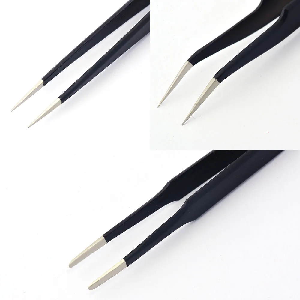 

QIYIGE Jewelry Tools Tweezers Pick-Up Tools DIY Mini Stainless steel tweezers Elbow tweezers