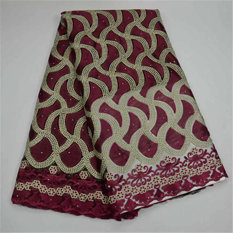 

New 2018 Best Selling Nigeria Lace Fabric High Quality With Embroidery Beads Mesh Tulle Lace Fabric Nigerian Lace