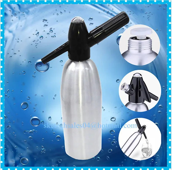 

Free Shipping Bar Home Soda Maker Tool 1000ml Aluminum Soda Siphon For 8g CO2 Charger