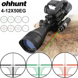 Ohhunt Охота Airsofts Riflescope 4-12X50EG Тактический Воздушный пистолет Красный Зеленый точечный Лазер прицел голографический оптический прицел