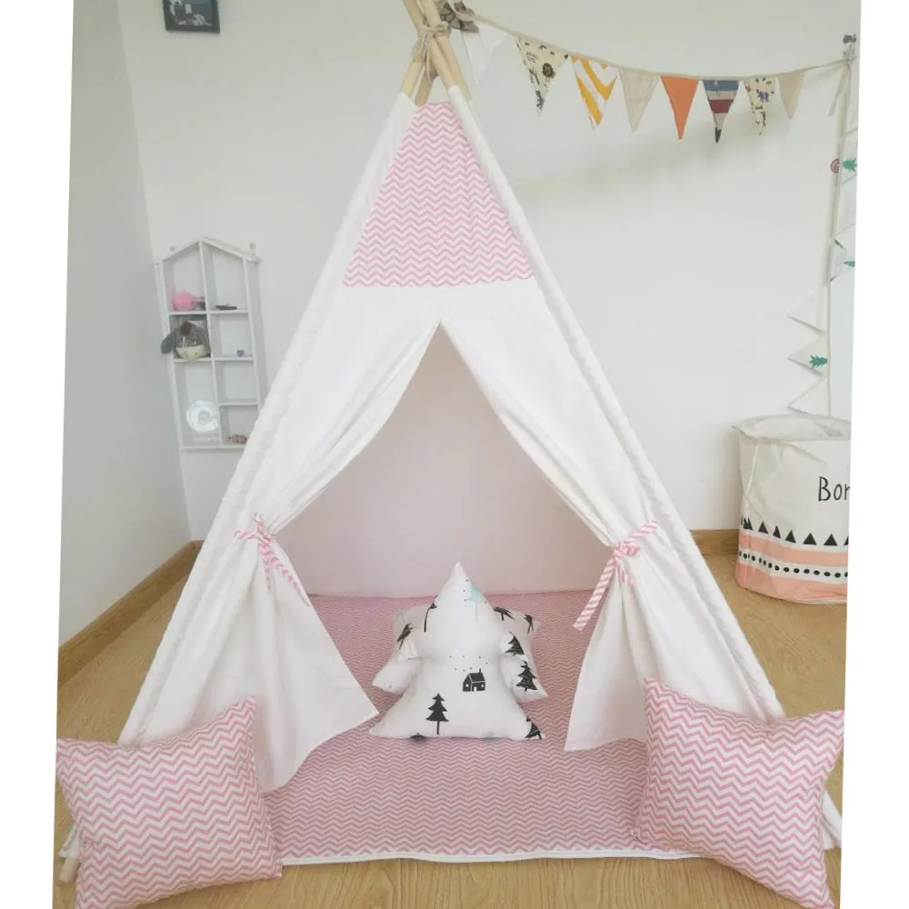 pink stripe design Children's Teepee Play tent,tipi,teepee tent,kids teepee tent children playhouse