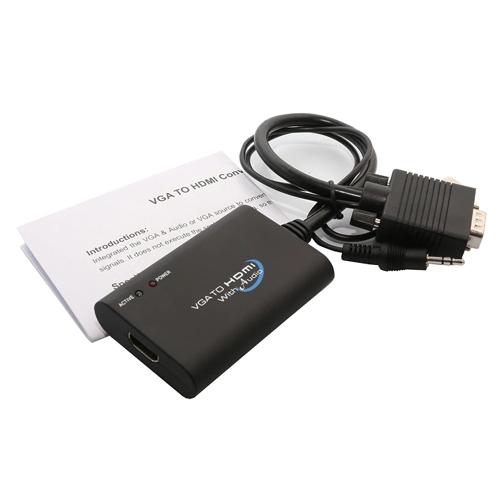 SYBA Универсальный VGA к HDMI конвертер с аудио поддерживающий элемент для ПК ноутбука DVD Настольный SY-ADA31025