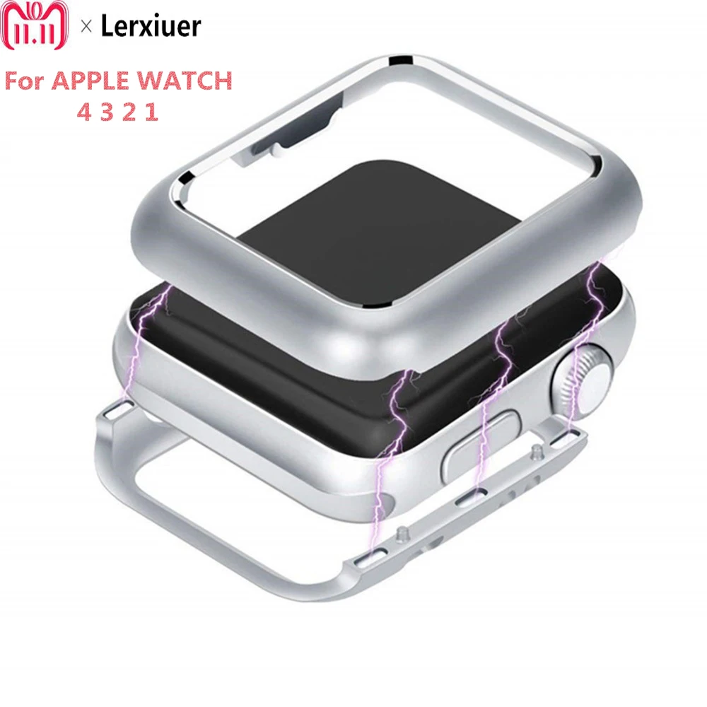 

Case cover For Apple Watch 4 3 2 1 band case 44mm/40mm iwatch band 42mm 38mm Metal magnetic adsorption protective frame shell