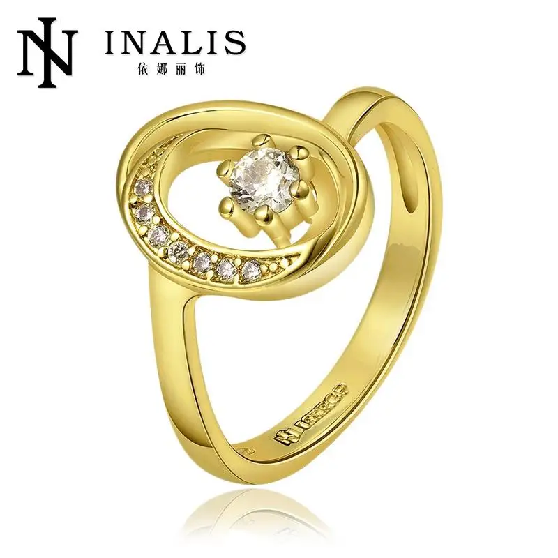 

R687 Wholesale High Quality Nickle Free Antiallergic New Fashion Jewelry GoldPlated Ring