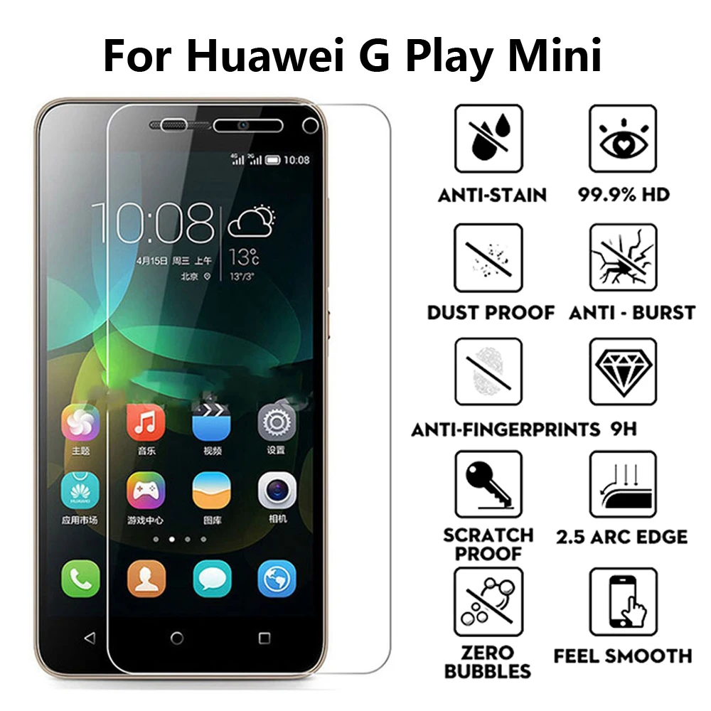 

2Pcs For Tempered Glass Huawei Honor 4C Screen Protector For Huawei G Play Mini CHM-TL00H CHM-U01 Screen Protector Glass Flim