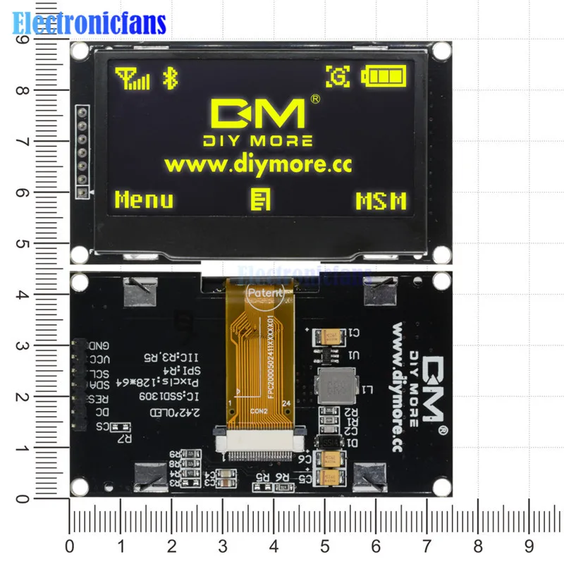Желтый ЖК экран 2 42 дюйма 42x64 для C51 STM32 SPD0301|ЖК-модули| |