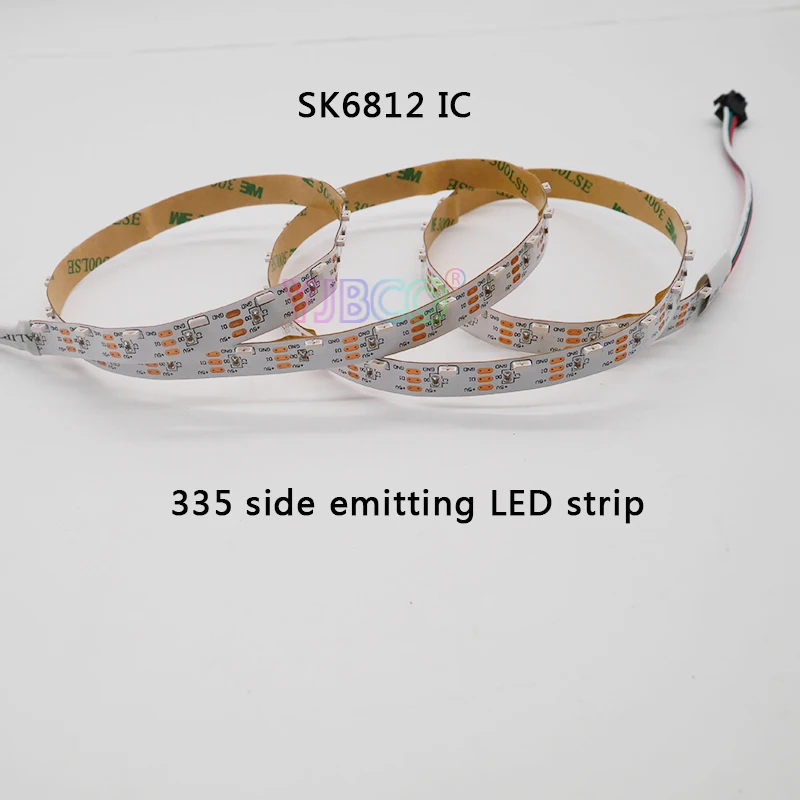 

DC5V 1m/5m SK6812 IC addressable WS2812B 60leds/m controlled side emitting 335 digital LED strip White PCB IP30