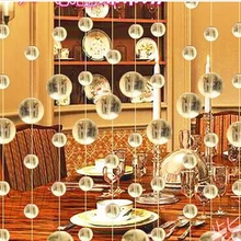 150 м Хрустальная гирлянда, стеклянная цепочка для дома, украшения для свадебной вечеринки, свадебные принадлежности, сверкающие шарики, цепочка