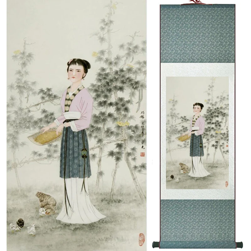 

portrait painting Home Office Decoration Chinese scroll painting women art painting LTW2017112415