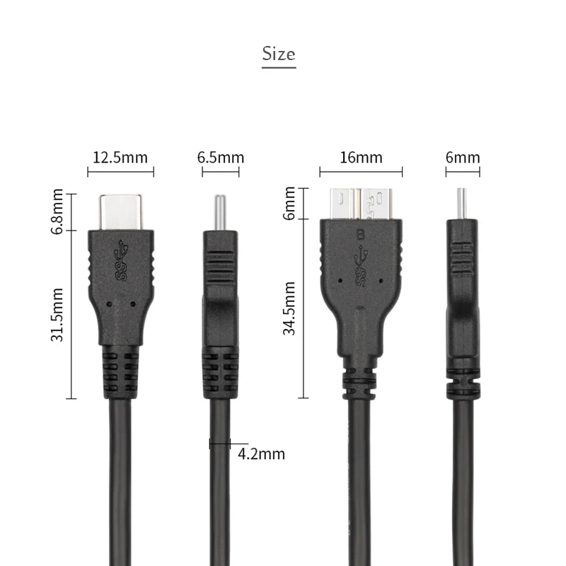 1 м USB 3,1 type-C к USB 3,0 Micro B Кабель с разъемом для быстрой синхронизации данных Шнур для Macbook внешний жесткий диск ПК ноутбук