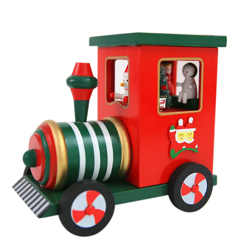 

2017 Rotating Music Christmas Locomotive Snow car Gift Music Box In Coor Cecoration #0927 C