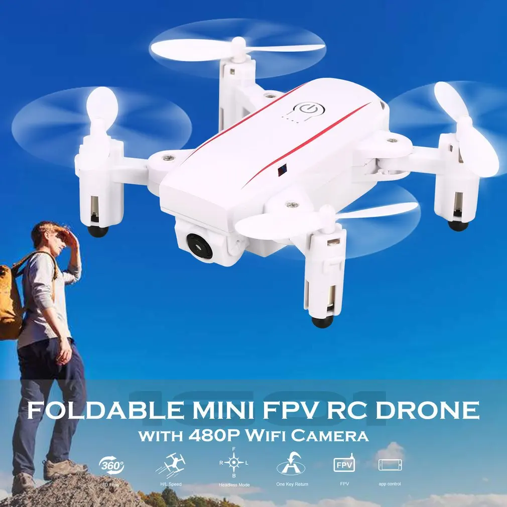 Складной мини RC Дрон с 480 P/720 P Камера 2,4 г р/у Дрон Профессиональный RC FPV Wi-Fi Micro Квадрокоптер с режимом headless удержания высоты
