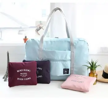 

Large Capacity Nylon Travel Bag Totes Durable Waterproof Protable Luggage Bag Foldrable Shoulder Duffle with Pocket Zipper Gym