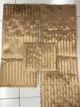 

aso oke headtie with beads gold lace fabric nigerian gele headtie african gele headtie aso oke head wraps for women3piece/lot