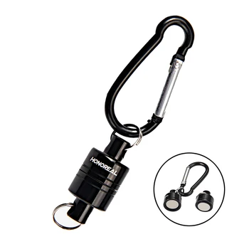 

1pcs Stainless Steel Magnetic Release Clip Landing Net Holder Quick Release Fly Fishing Tool Lanyard Cable Pull 4KG FO219