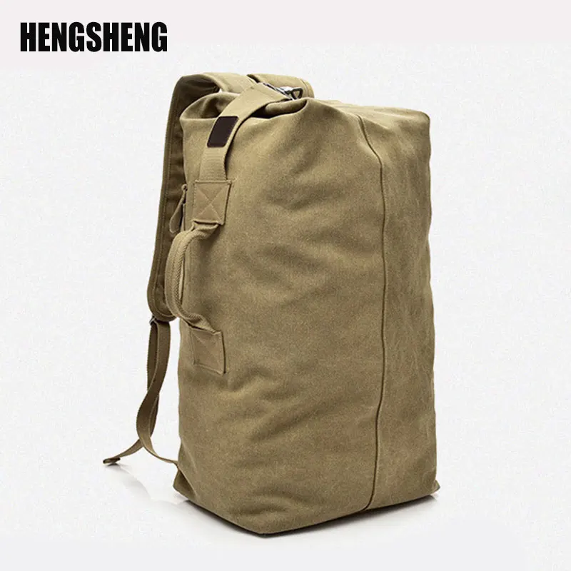 

Large Capacity Man Travel Bag Mountaineering Backpack Men Bags Canvas Bucket Shoulder Bag Male Canvas Backpacks A7135