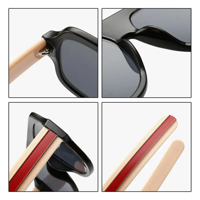 New Round Sunglasses Retro Vintage Flat Top Thick Frame UV400 Fashion Brand Designer Colorful Comfortable Unisex Women Men Decor