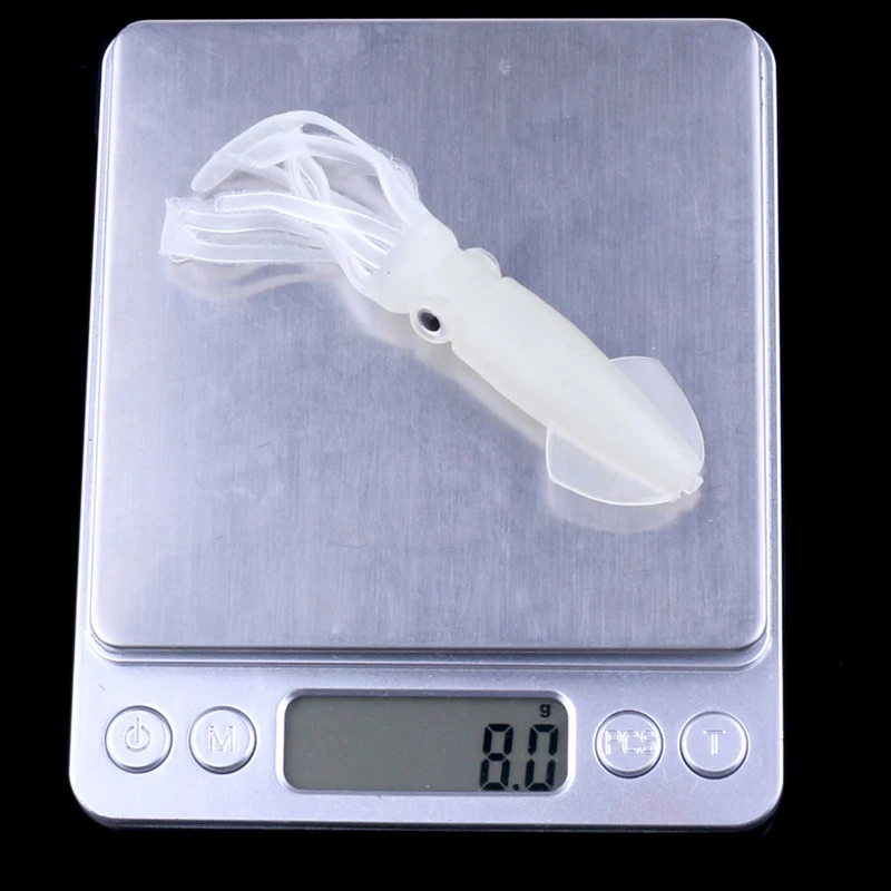 8g10cm 5Pcs Squid Jigs Silicone Fishing Lure Soft Baits Fishing Tackle Set Artificial Bait Sea Octopus Squid Skirt Luminous Lure