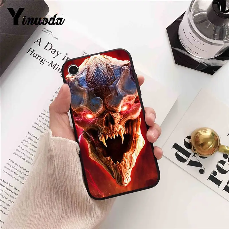 Yinuoda череп игра Doom новое поступление черный чехол для телефона для iPhone 5 5Sx 6 7 7plus 8 8Plus X XS MAX XR 10 Чехол - Цвет: A7