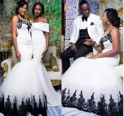 Винтажные черно-белые кружевные Африканские свадебные платья в деревенском стиле, большие размеры, круглый вырез, vestido de noiva 2019 casamento