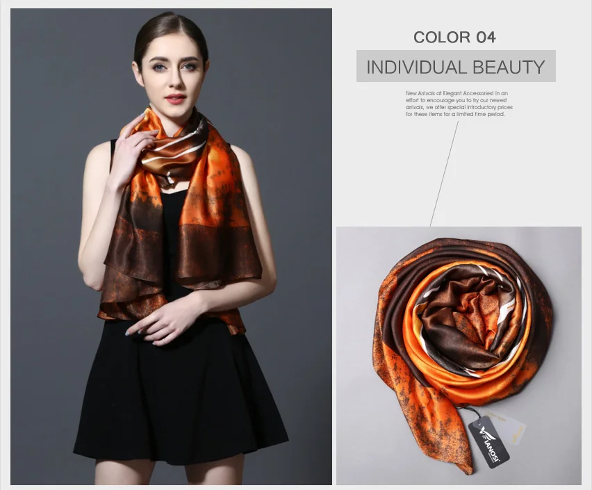 [VIANOSI] шелковый шарф роскошный бренд хиджаб модный платок Femme бандана шарф с принтом для женщин Женский шифоновый шарф VA109