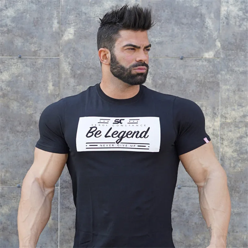 Yemeke رجل الصيف الاجسام القطن t-shirt الجمنازيوم تجريب المحملات قمم قصيرة الأكمام قمصان الرجال الترفيه ماركة الملابس