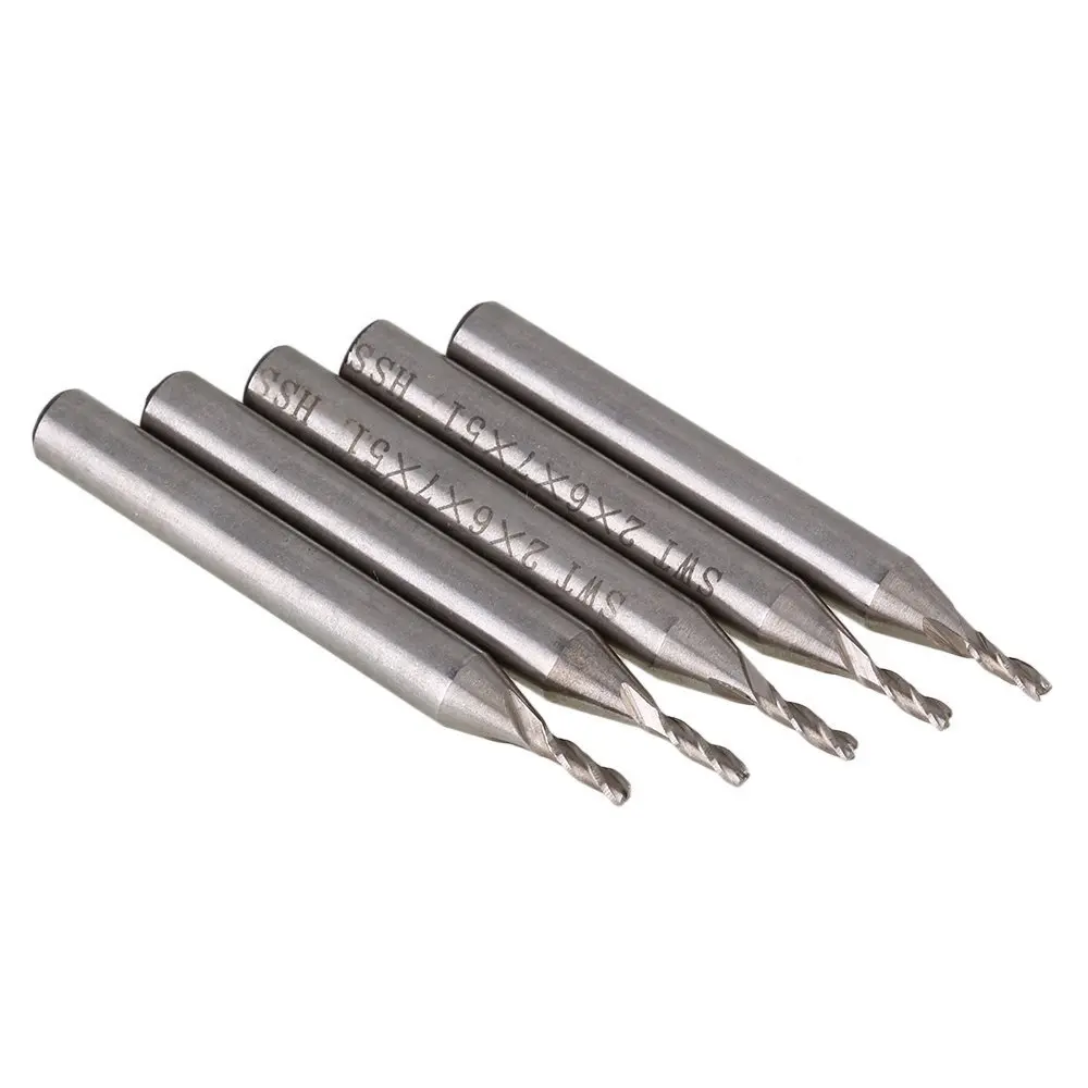 Solid Carbide High Speed HSS 3 Flutes Straight Shank Milling Cutter End