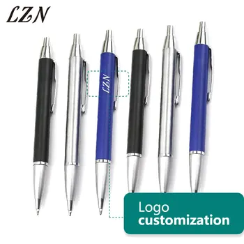 

LZN Different Size School Student Metal Ballpoint Pen Simple Press Roller Ballpoint Pen Print Text/Date Free for Graduation Days
