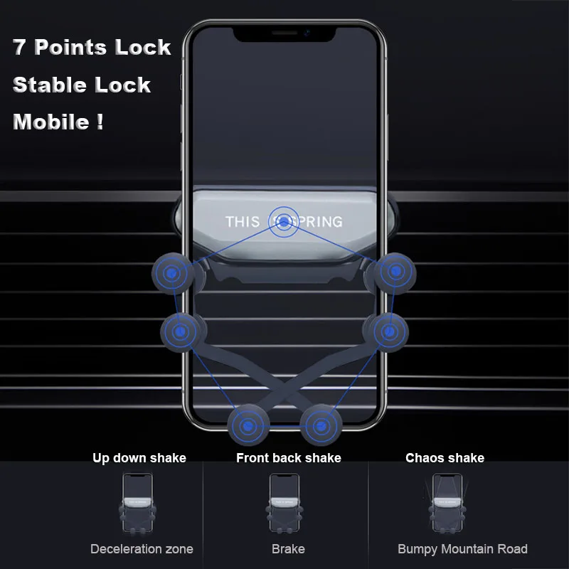 Универсальный автомобильный держатель для телефона Gravity iPhone X XS MAX Samsung S9 S10 Plus на