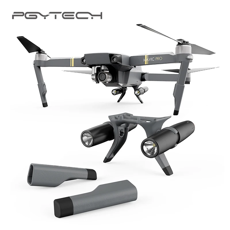 

PGYTECH Mavic Pro Accessories LED Headlamp Set Quick-Release Landing Gear Extensions High Strength Legs for DJI Mavic Pro