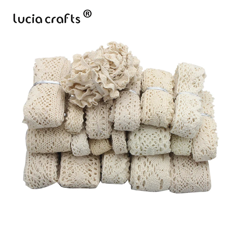 Lucia crafts 2y/6y отделка слоновой кости Хлопок крючком кружева ленты одежда швейная ткань материал DIY аксессуары ручной работы N0105