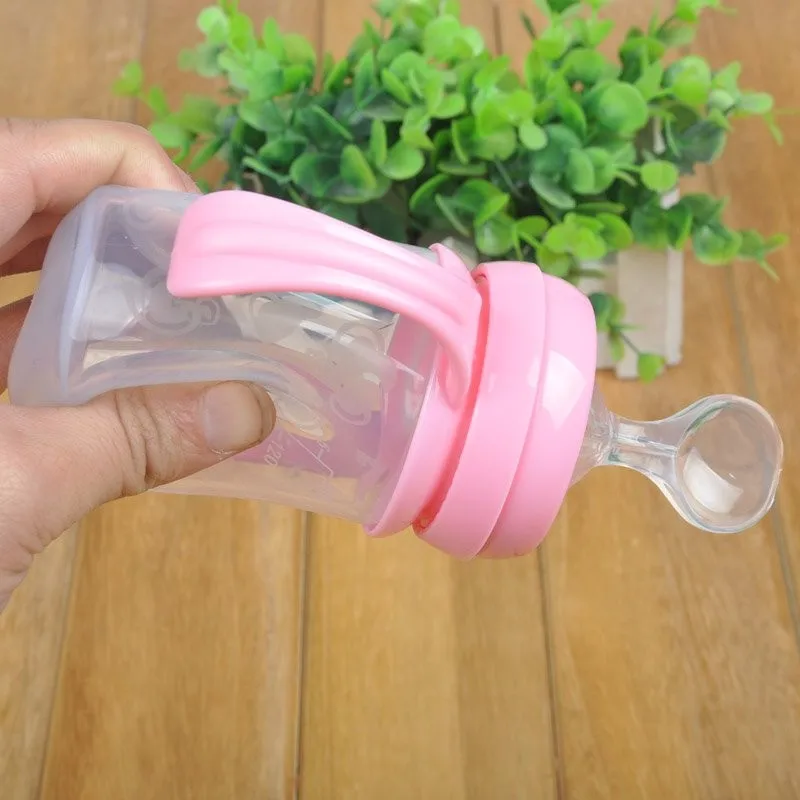 Младенческий силикагель бутылочка для кормления ребенка с ложкой пищевая добавка рисовая бутылочка для каши 2 цвета