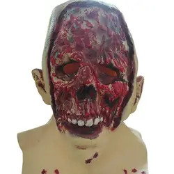 Кровавый Зомби Череп латексная страшная маска противная гнить лицо голова устрашающий шлем Ходячие мертвецы Хэллоуин вечерние косплей