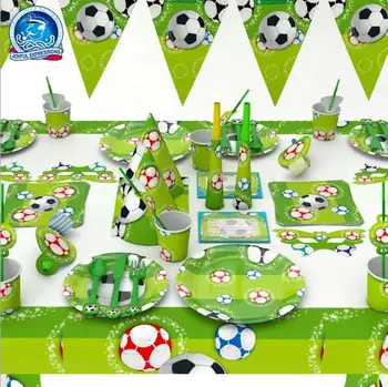 

84pcs\lot Football/Soccer theme Package Kids Birthday Decoration Set Theme Party Supplies Baby Birthday Party Pack