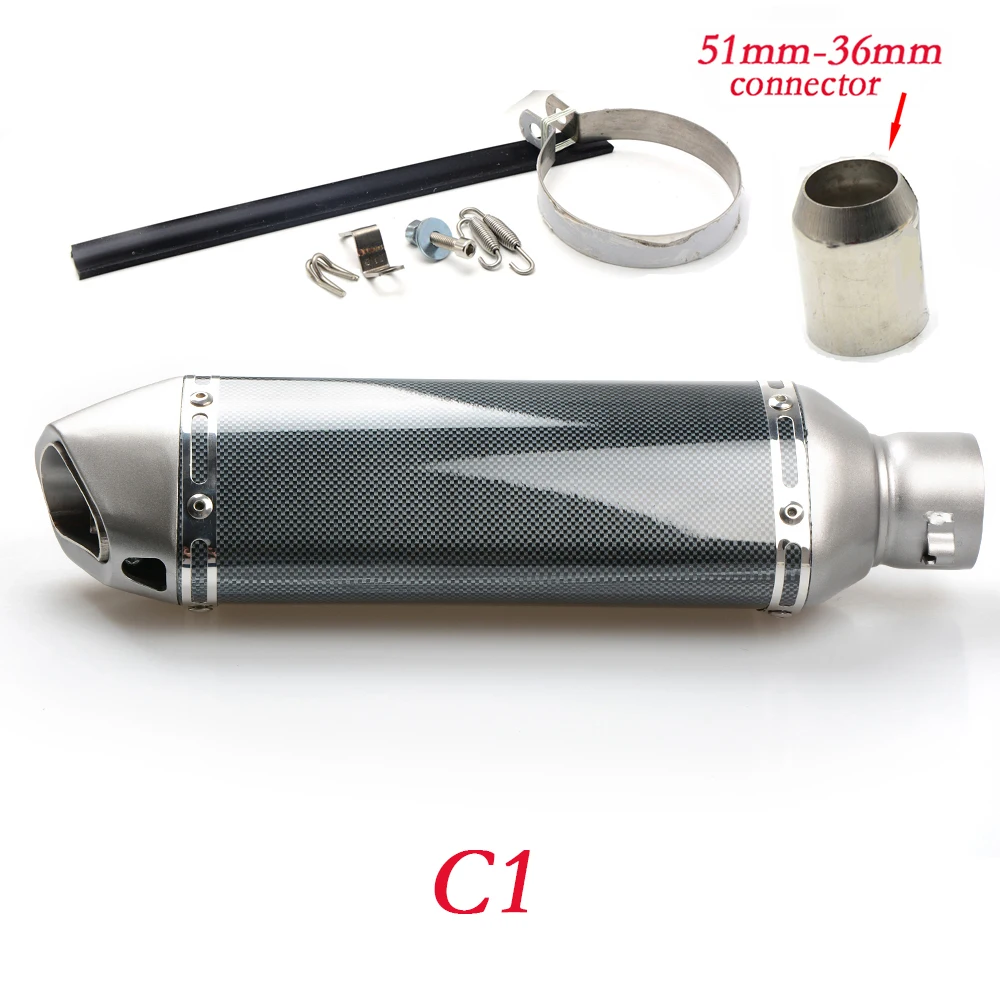 For carbon fiber motorcycle dirt bike exhaust pipe muffler silencieux moto escape aventura modificada For s1200 gs f800 gs mt10
