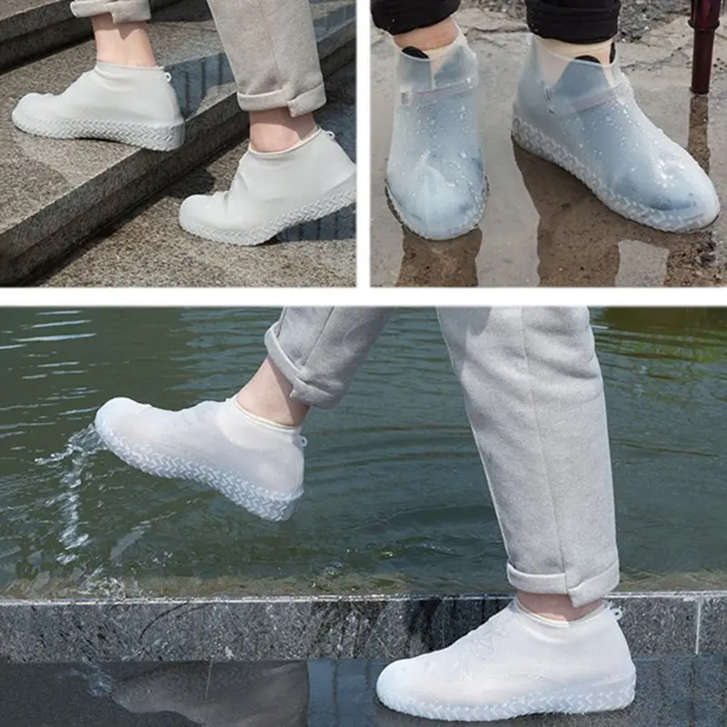

Silicone Waterproof Shoes Cover Protector Non-Slip Overshoes Snow Rain Boot Reusable Washable Outdoor Cycling For Kids Men Women