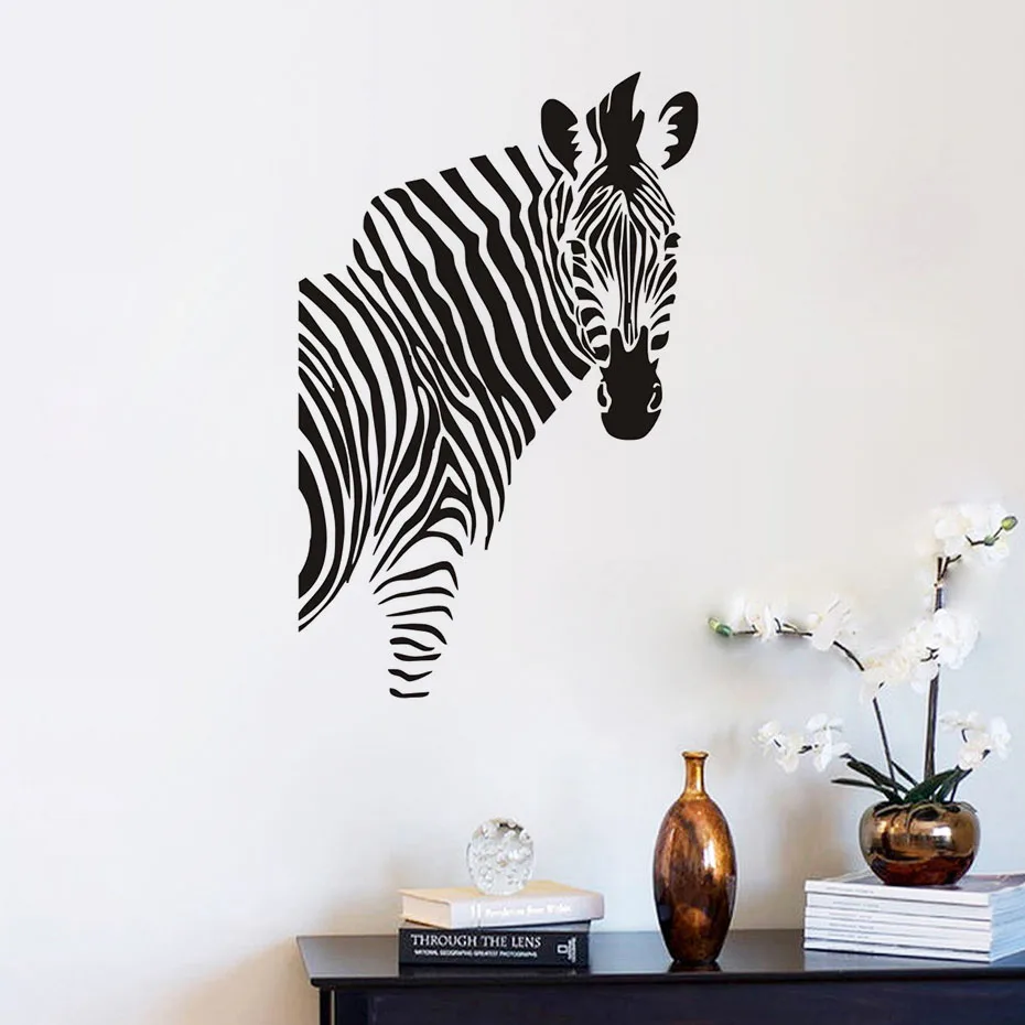 Two Zebras Silhouette Room Home Decor Removable Wall Sticker Decal Decoration 