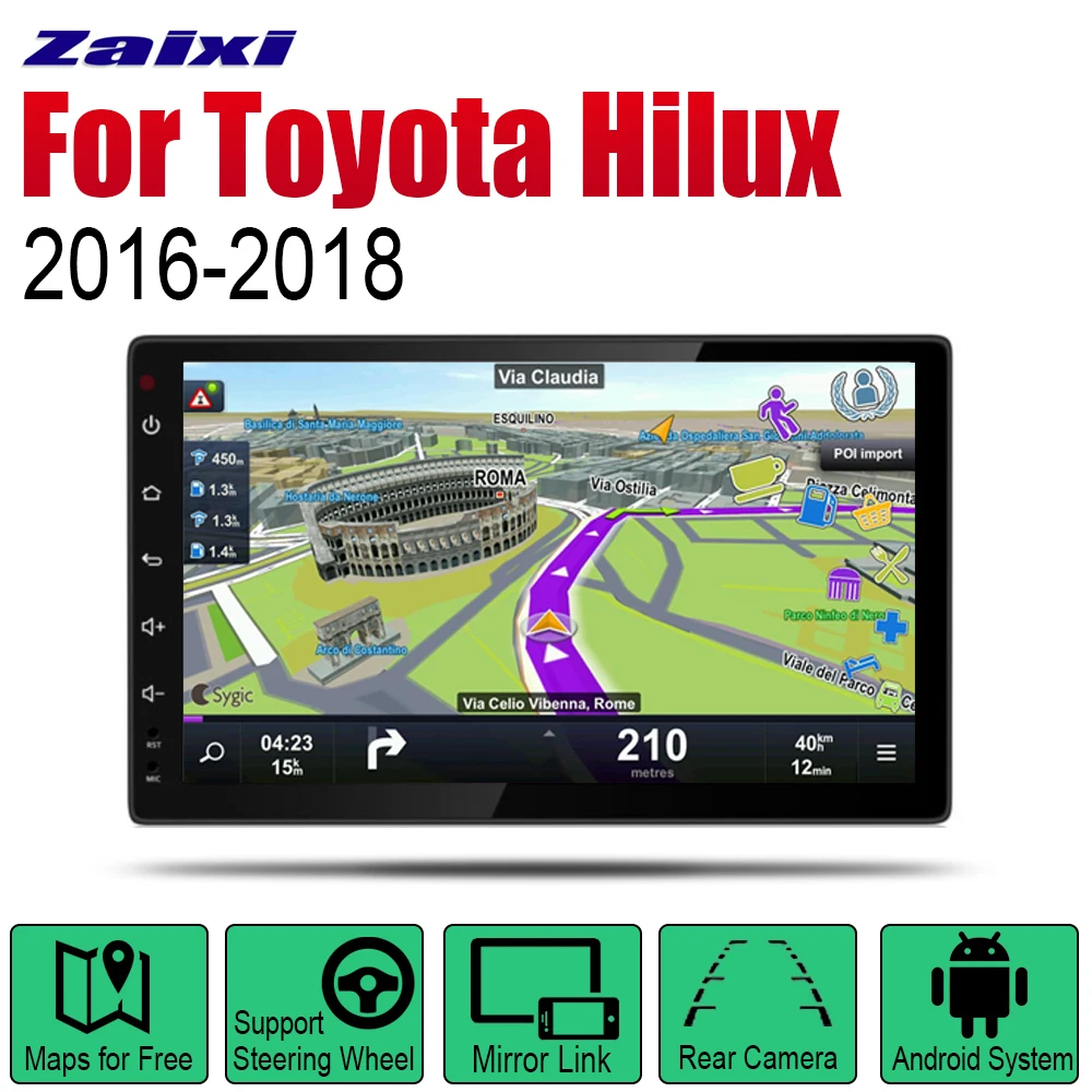 

ZaiXi Android 2 Din Auto Radio For Toyota Hilux 2016~2018 Car Multimedia Player GPS Navigation System Radio Stereo