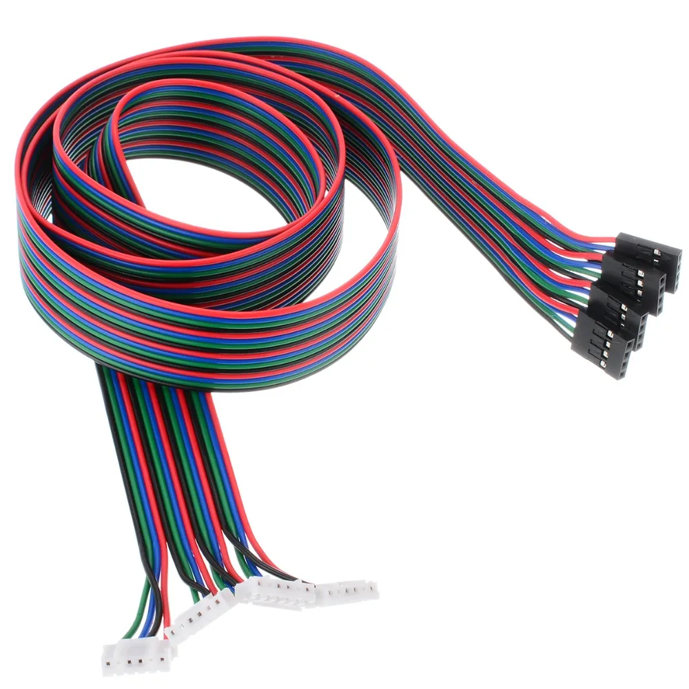 4 قطعة 100 سنتيمتر 4 دبوس محرك متدرج سلك كابل الإناث إلى الإناث أسود أبيض محطة خط 3D الطابعات أجزاء ل نيما 17 محرك متدرج