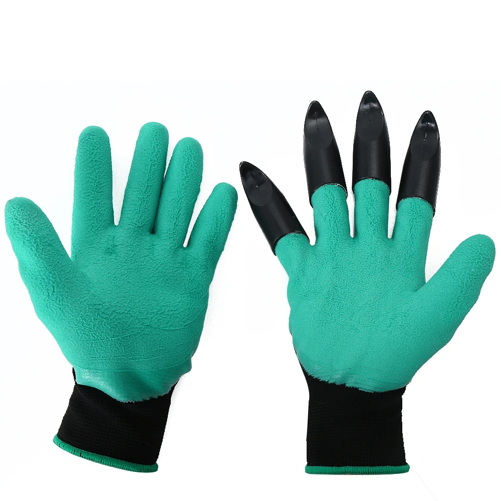 

Practical Planting Seed Disseminator Digging Soil Raking Kit, Waterproof Latex Gloves With Claws, Garden Tool, 1 Pair