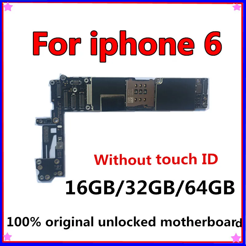 Оригинальная разблокированная материнская плата для iphone 6 с сенсорным ID/без Touch ID, материнская плата для iphone 6, 16 ГБ/32 ГБ/64 ГБ